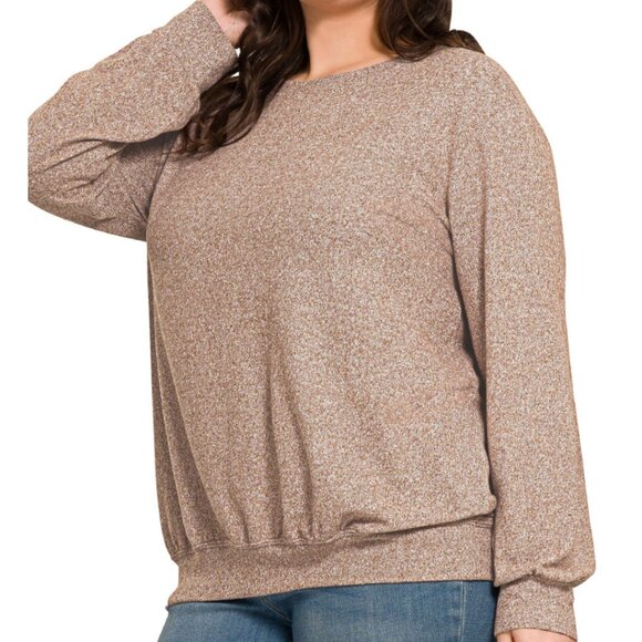 4. soft melange round neck pullover - Picture 3 of 8